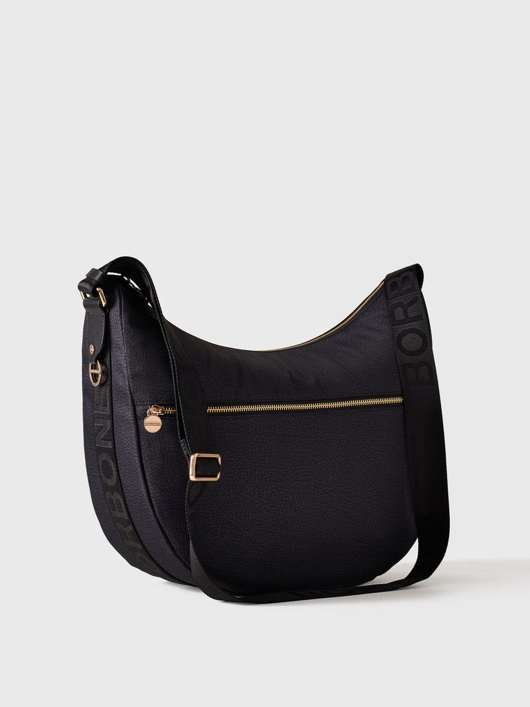 Hobo di Tessuto Riciclato OP e Pelle - ECO LINE LUNA BAG MEDIUM - Borbonese