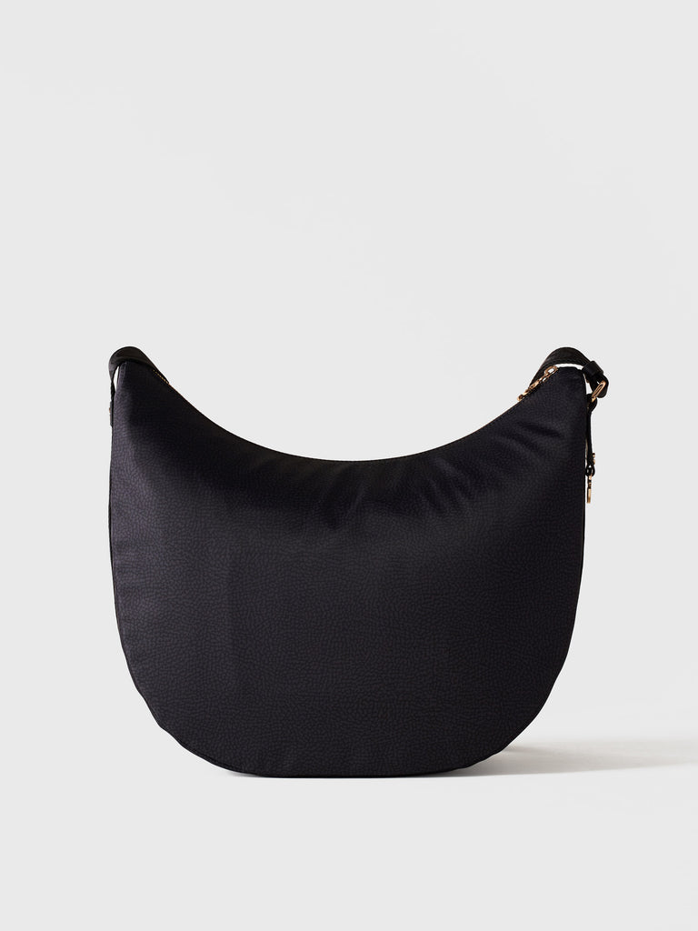 Hobo di Tessuto Riciclato OP e Pelle - ECO LINE LUNA BAG MEDIUM - Borbonese
