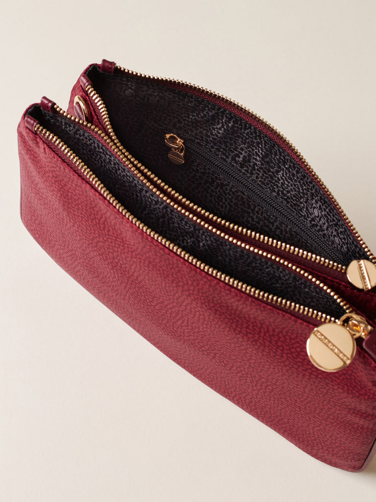 Recycled OP Fabric and Leather Crossbody Strap - ECO LINE SMALL CROSSBODY BAG - Borbonese