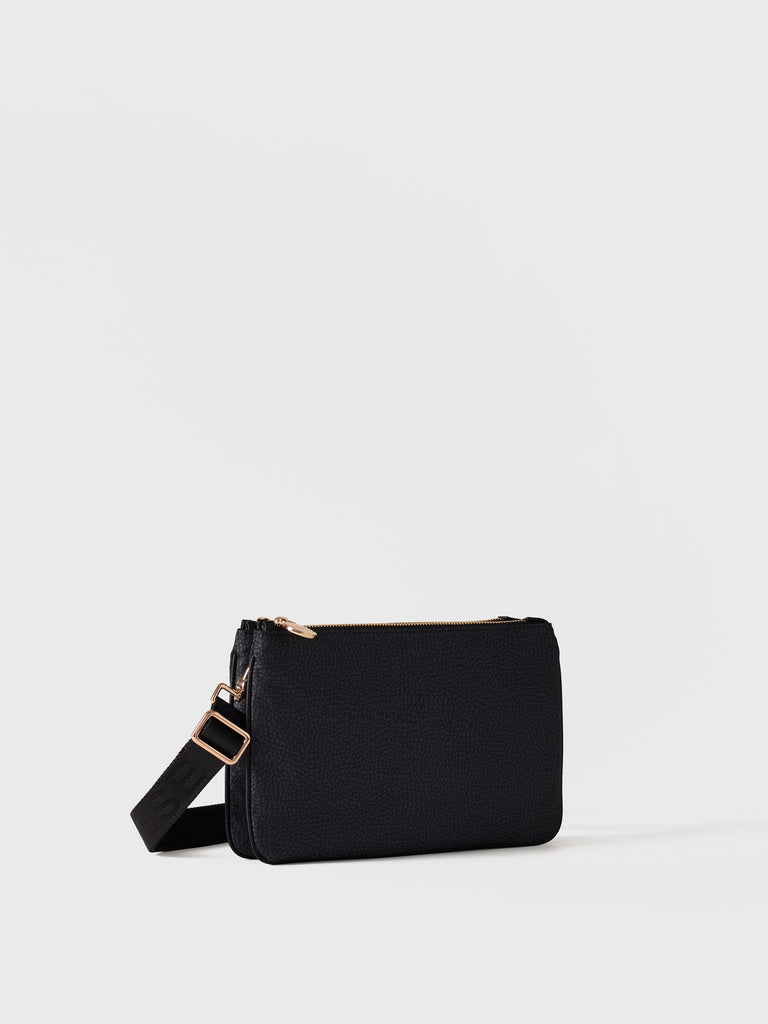 Recycled OP Fabric and Leather Crossbody Strap - ECO LINE SMALL CROSSBODY BAG - Borbonese