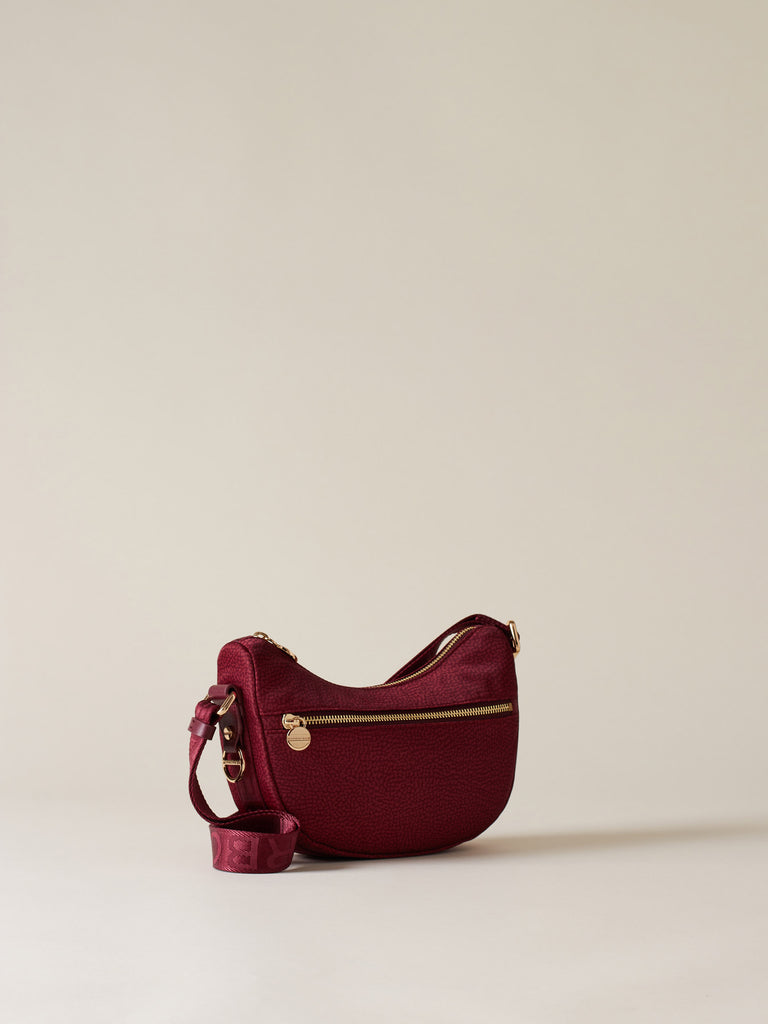 Hobo di tessuto riciclato Op e Pelle - ECO LINE LUNA BAG MINI - Borbonese