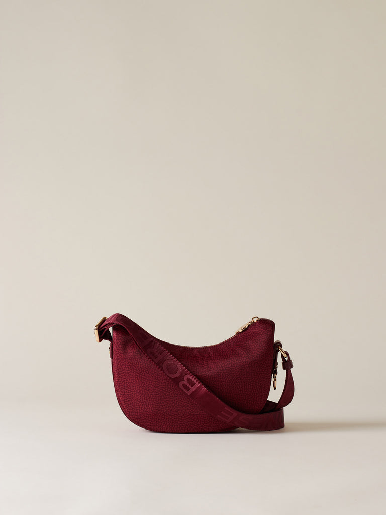 Hobo di tessuto riciclato Op e Pelle - ECO LINE LUNA BAG MINI - Borbonese