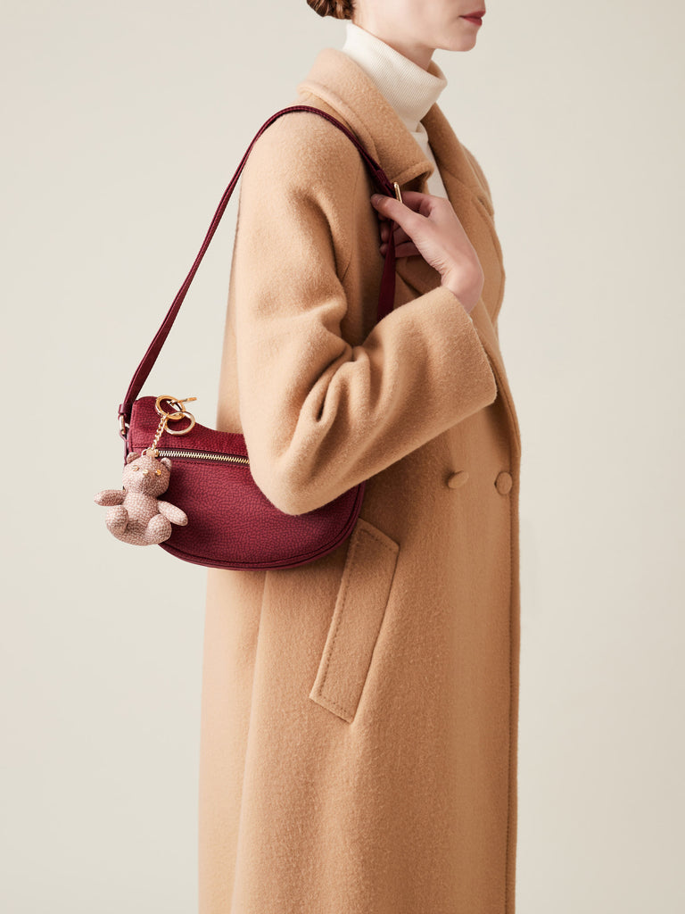 Hobo di tessuto riciclato Op e Pelle - ECO LINE LUNA BAG MINI - Borbonese