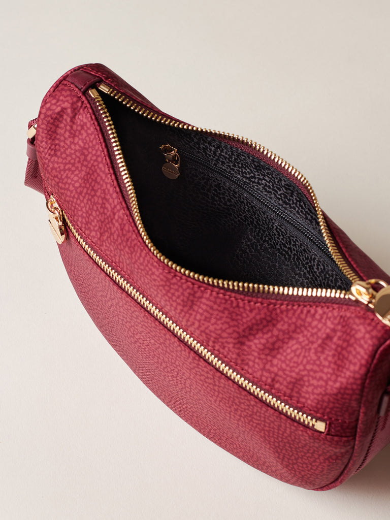 Hobo di tessuto riciclato Op e Pelle - ECO LINE LUNA BAG MINI - Borbonese