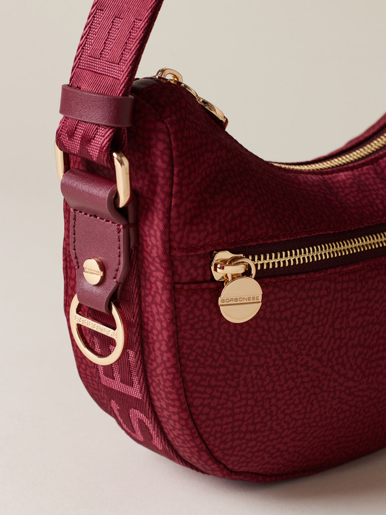 Hobo di tessuto riciclato Op e Pelle - ECO LINE LUNA BAG MINI - Borbonese