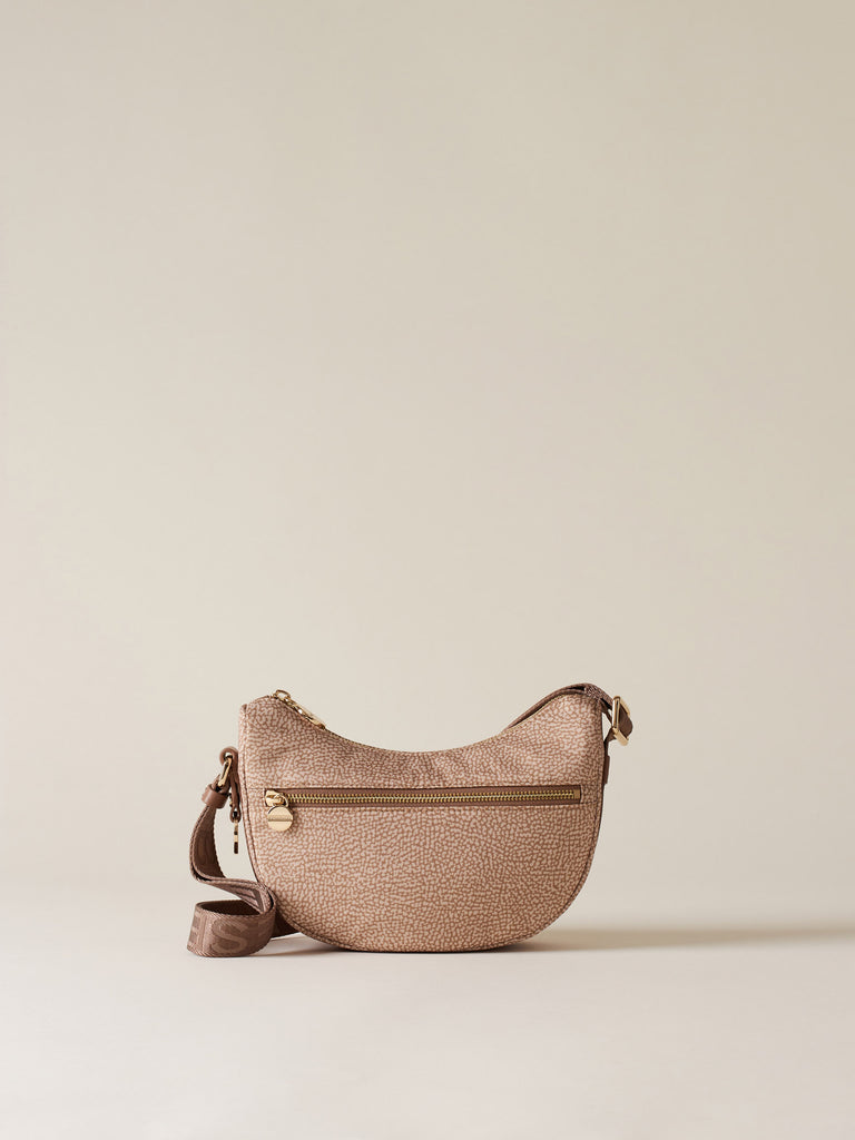 Hobo di tessuto riciclato Op e Pelle - ECO LINE LUNA BAG MINI - Borbonese