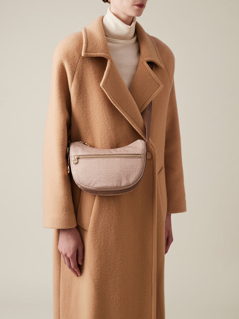 Hobo di tessuto riciclato Op e Pelle - ECO LINE LUNA BAG MINI - Borbonese