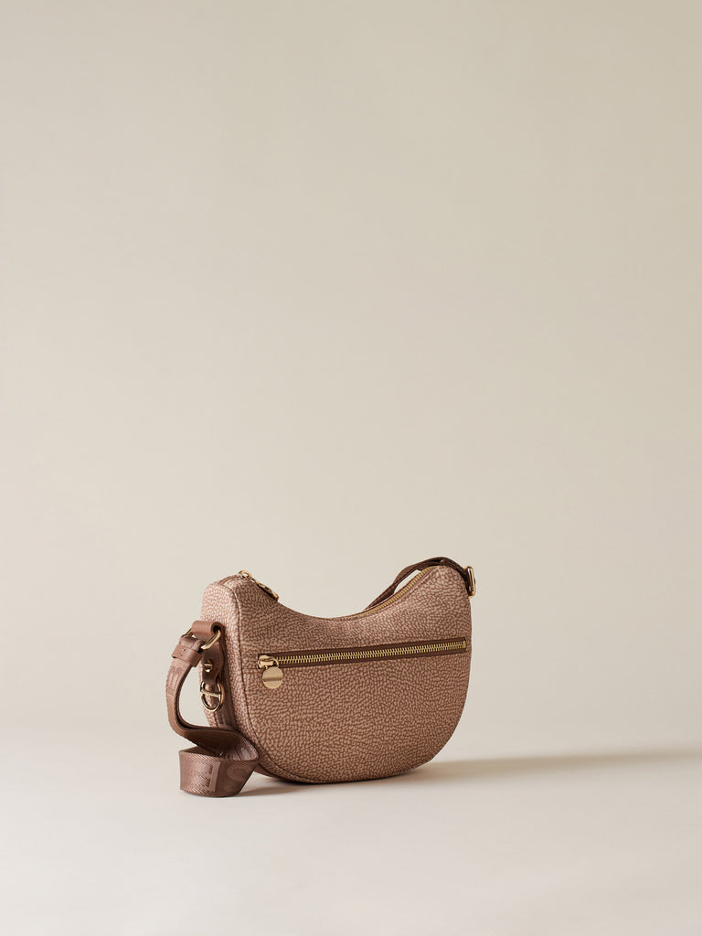 Hobo di tessuto riciclato Op e Pelle - ECO LINE LUNA BAG MINI - Borbonese