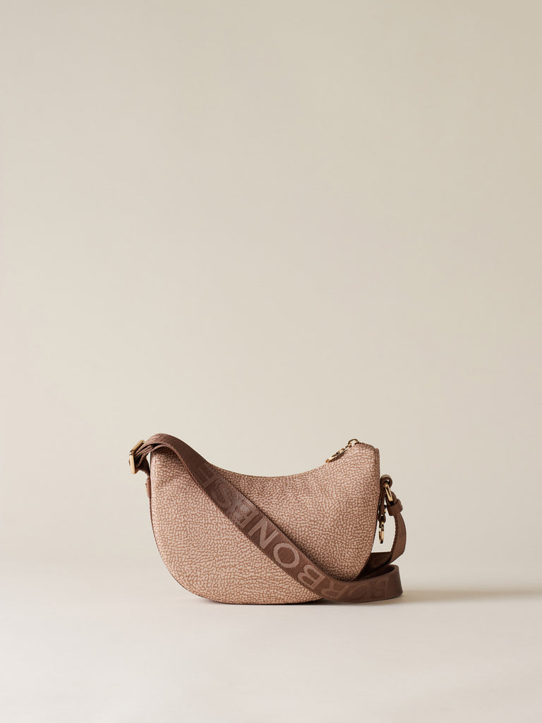 Hobo di tessuto riciclato Op e Pelle - ECO LINE LUNA BAG MINI - Borbonese