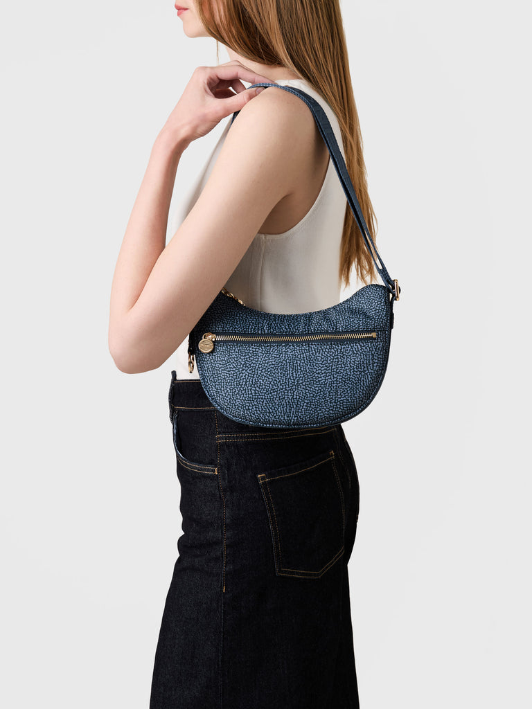 Tracolla di Tessuto Riciclato OP - ECO LINE LUNA BAG MINI - Borbonese