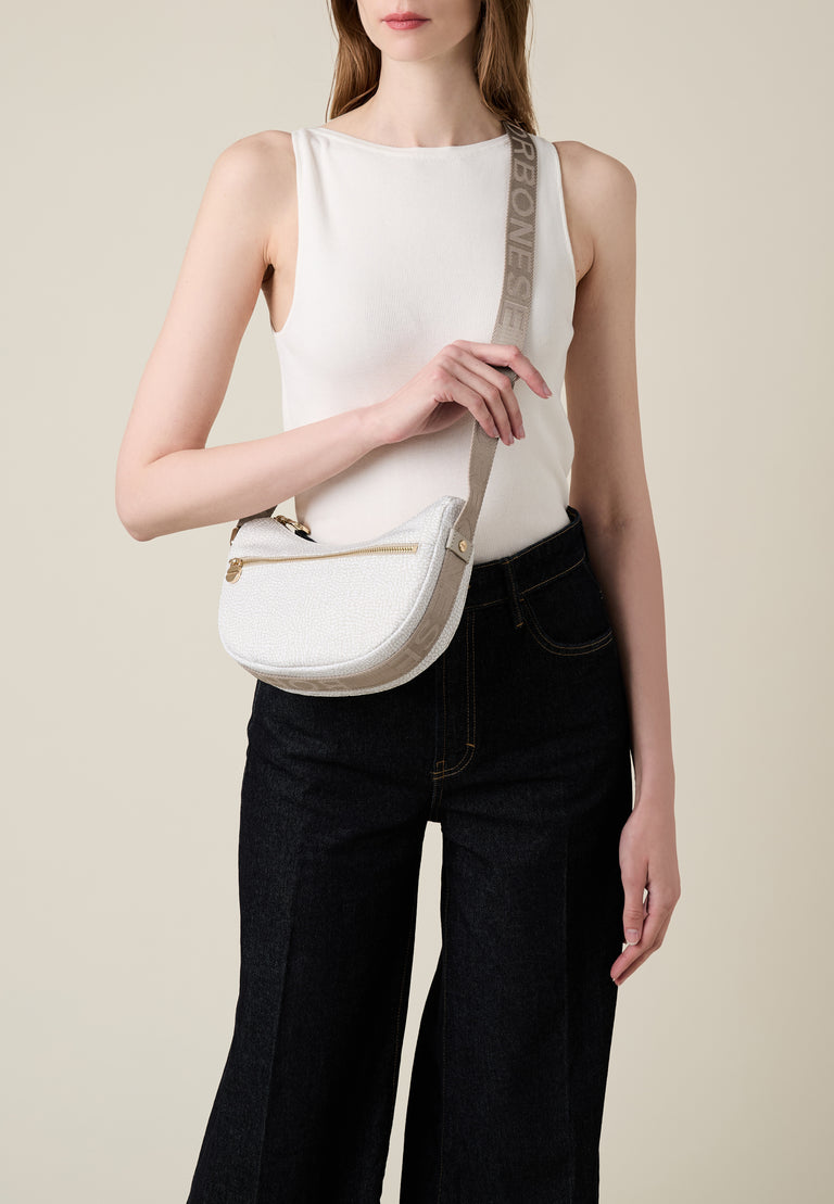 Tracolla di Tessuto Riciclato OP - ECO LINE LUNA BAG MINI - Borbonese