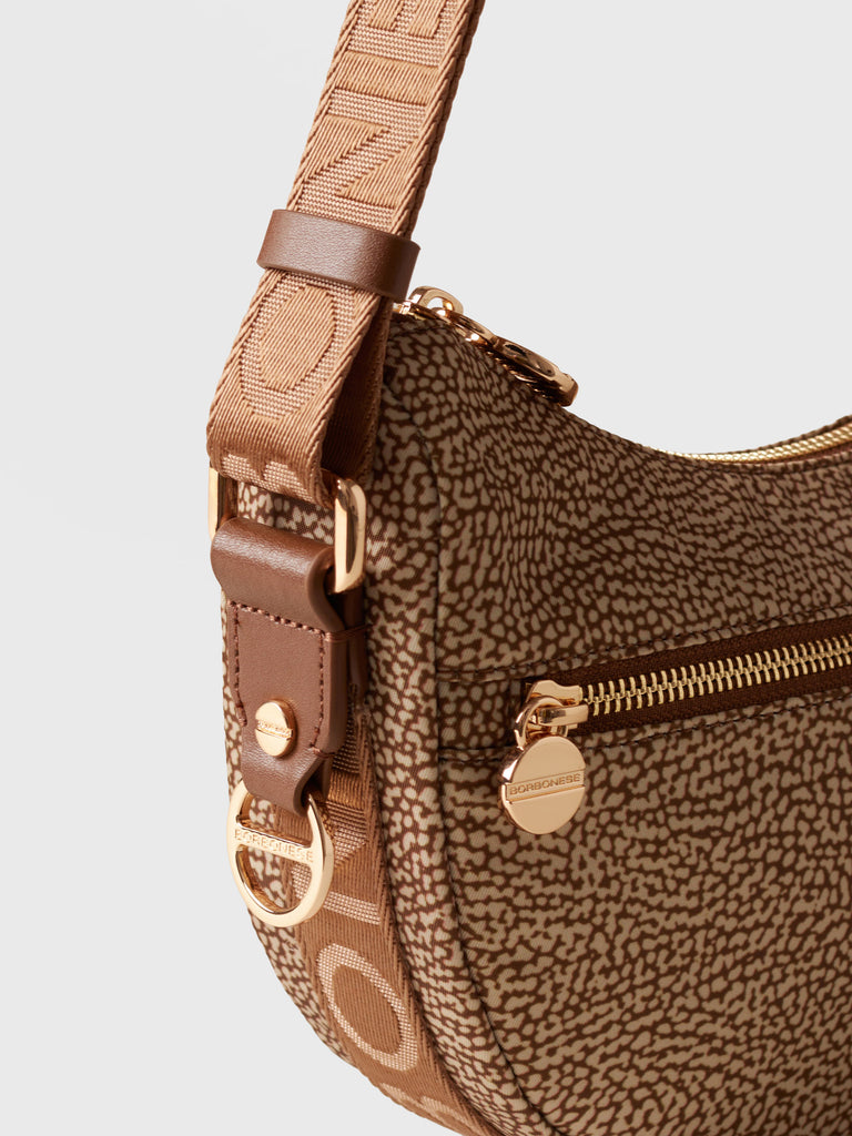 Tracolla di Tessuto Riciclato OP - ECO LINE LUNA BAG MINI - Borbonese