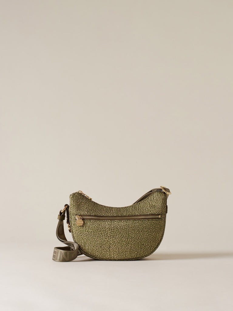 Recycled OP Fabric and Leather Hobo - ECO LINE LUNA MINI BAG - Borbonese