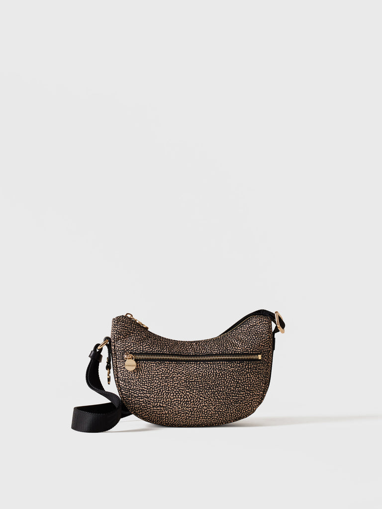Recycled OP Fabric and Leather Hobo - ECO LINE LUNA MINI BAG - Borbonese
