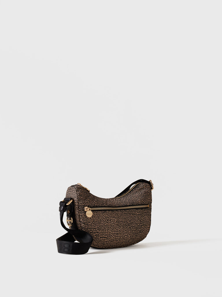 Recycled OP Fabric and Leather Hobo - ECO LINE LUNA MINI BAG - Borbonese