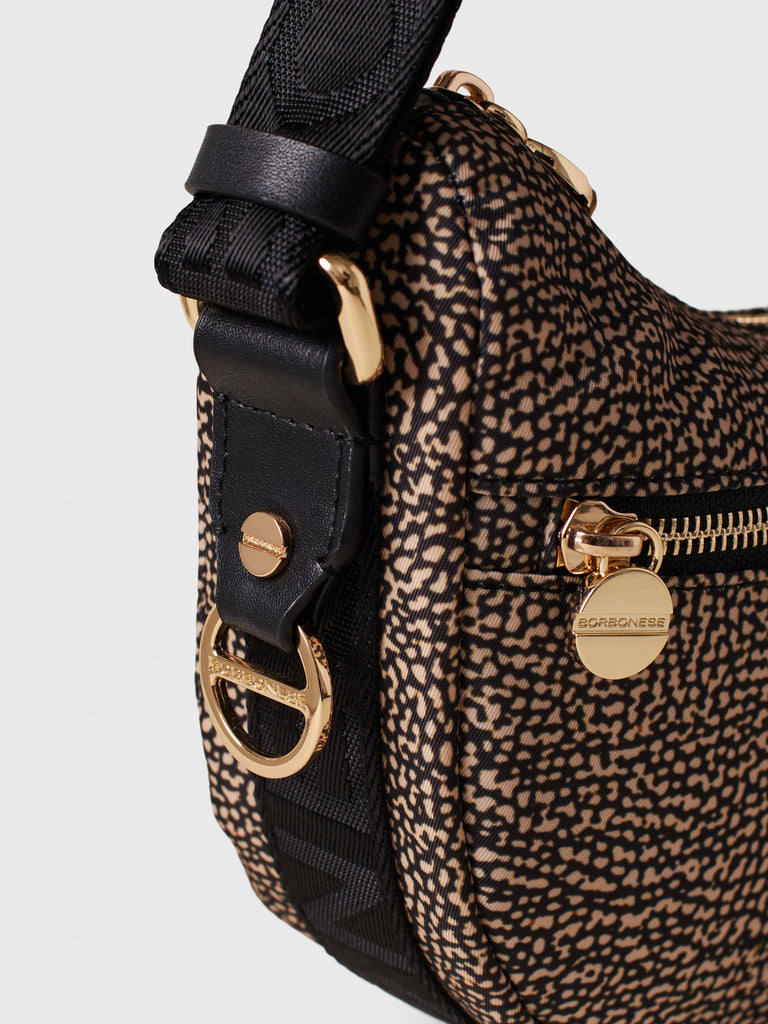 Recycled OP Fabric and Leather Hobo - ECO LINE LUNA MINI BAG - Borbonese