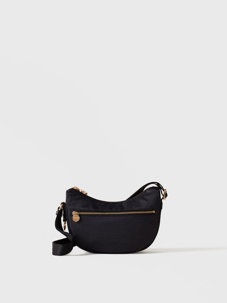 Recycled OP Fabric and Leather Hobo - ECO LINE LUNA MINI BAG - Borbonese