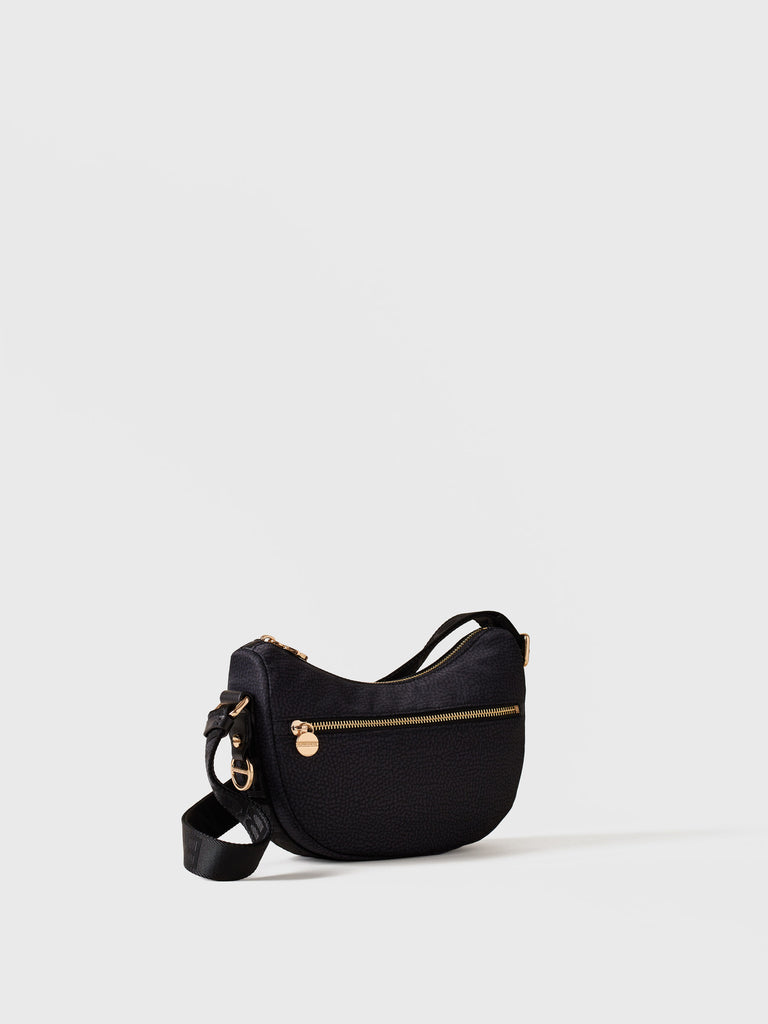 Recycled OP Fabric and Leather Hobo - ECO LINE LUNA MINI BAG - Borbonese