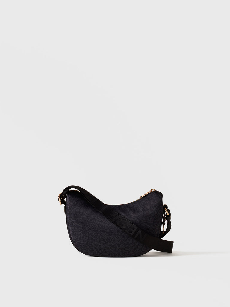 Recycled OP Fabric and Leather Hobo - ECO LINE LUNA MINI BAG - Borbonese