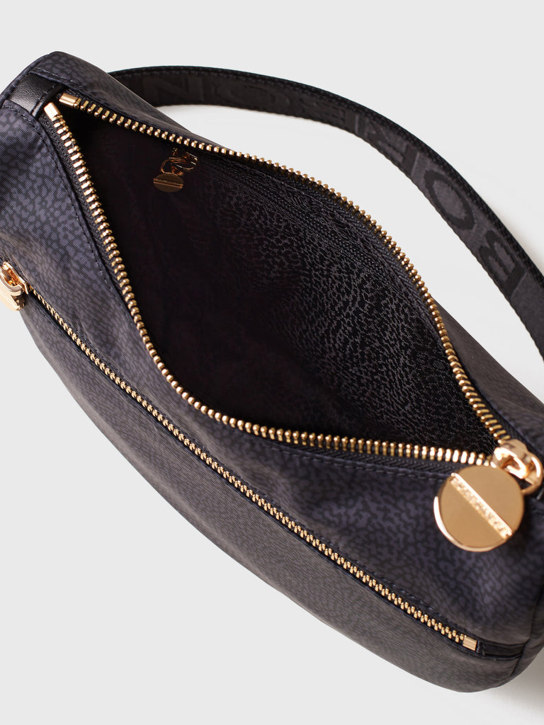 Recycled OP Fabric and Leather Hobo - ECO LINE LUNA MINI BAG - Borbonese