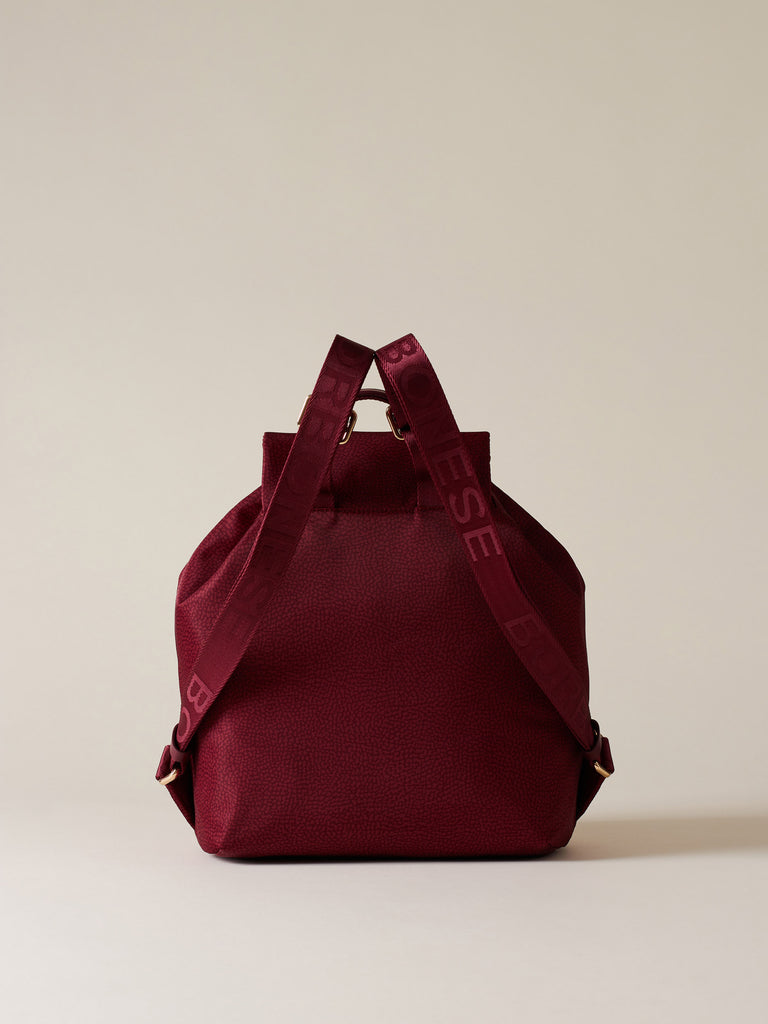 Zaino di tessuto riciclato Op e Pelle - ECO LINE ZAINO MEDIUM - Borbonese