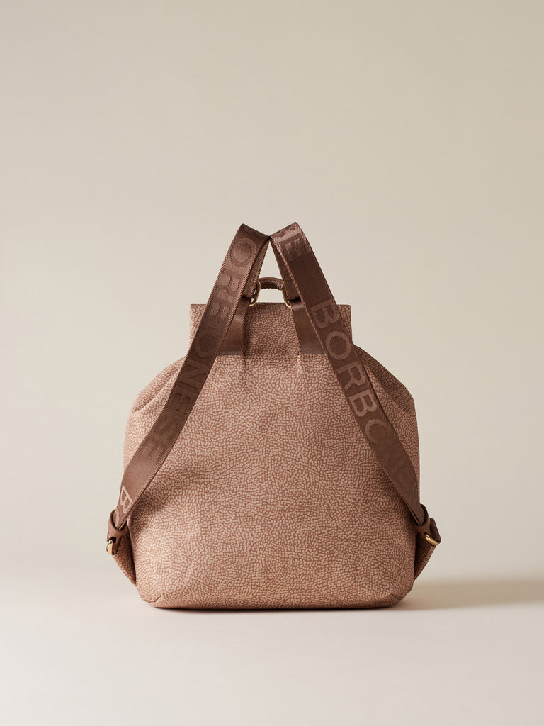Zaino di tessuto riciclato Op e Pelle - ECO LINE ZAINO MEDIUM - Borbonese