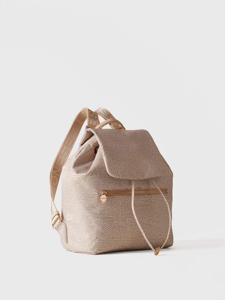 Zaino di Tessuto Riciclato OP e Pelle - ZAINO ECO LINE MEDIUM - Borbonese
