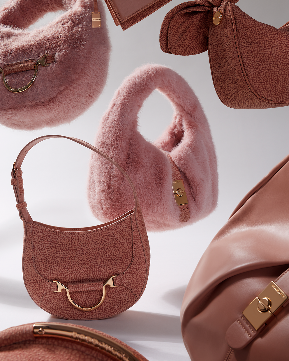 Borsa borbonese on sale rosa cipria