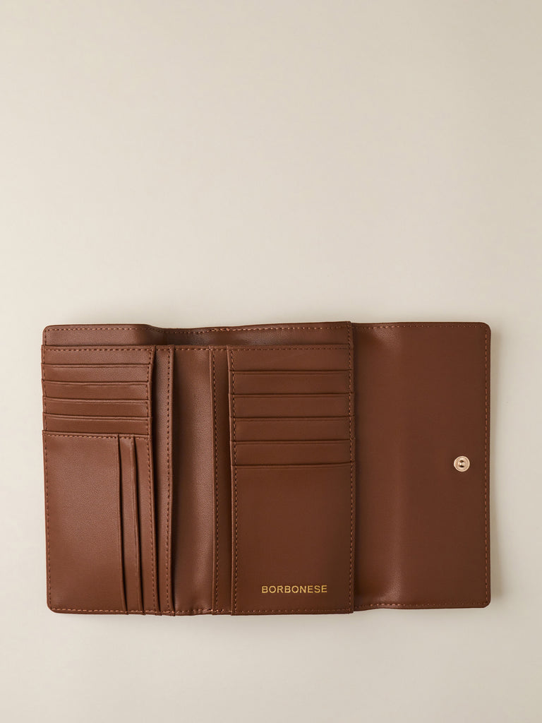 OP recycled recycled fabric & leather wallet   - PORTAFOGLIO CLASSICA MEDIUM - Borbonese