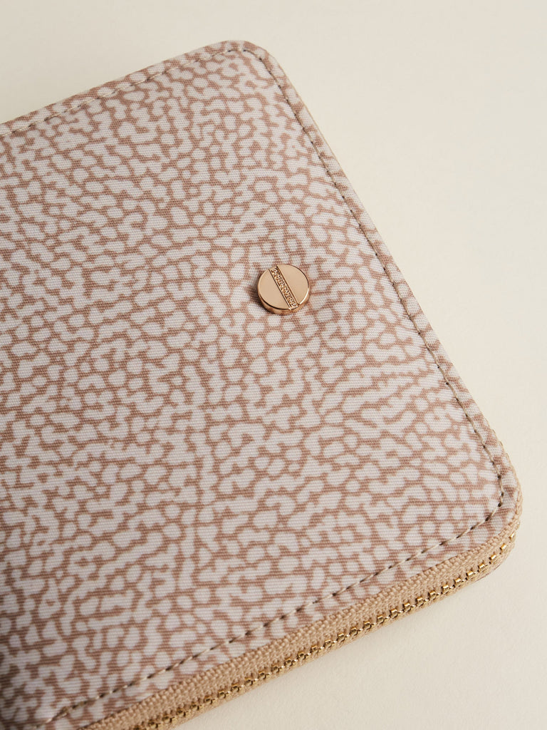 Zip Around di Tessuto Riciclato OP e Pelle - PORTAFOGLIO CLASSICA MEDIUM - Borbonese