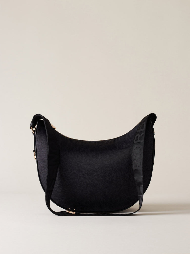 Borbonese 66 Luna Bag Middle Dark Black_1