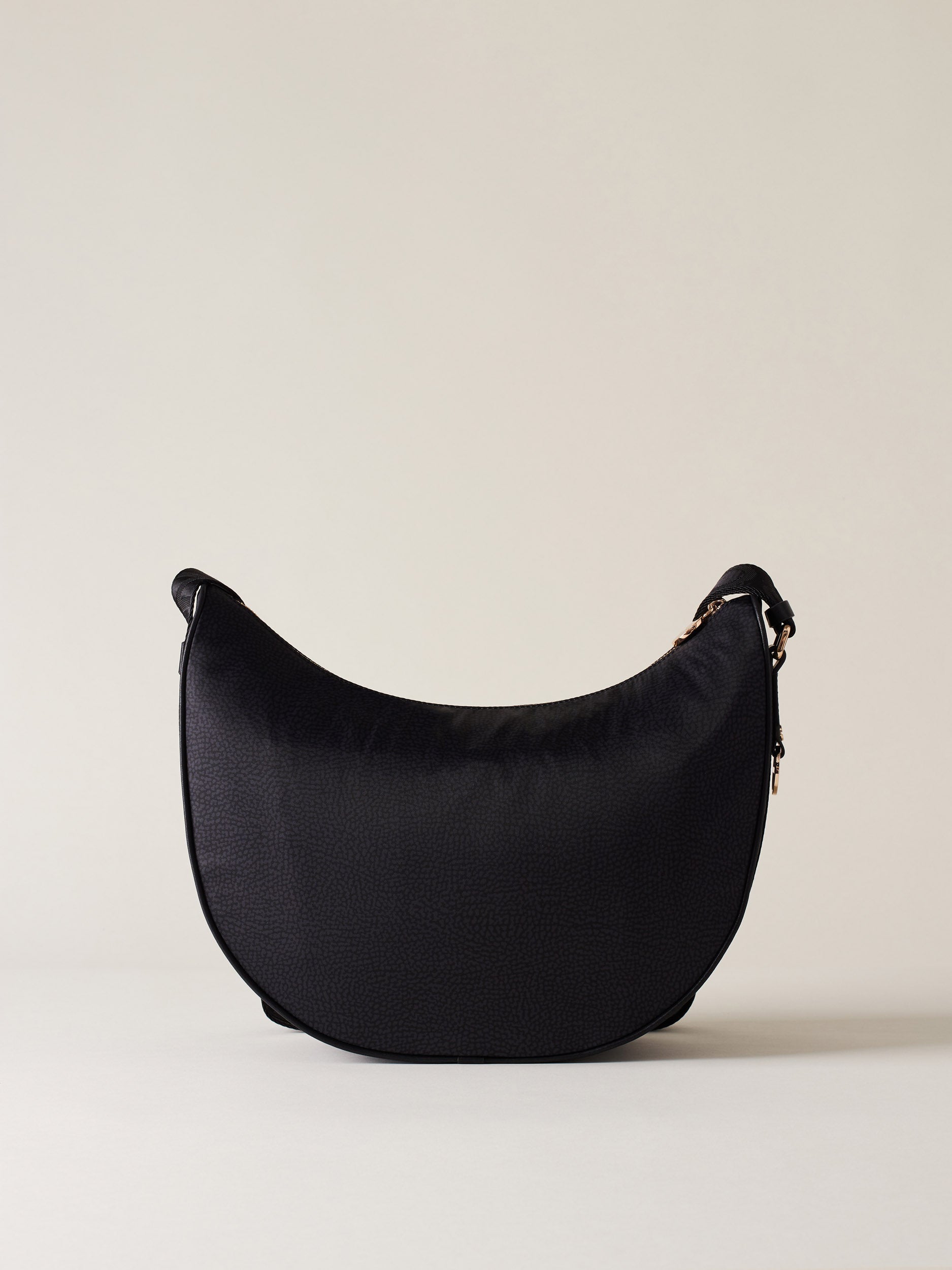 Borbonese 66 Luna Bag Middle Dark Black_4