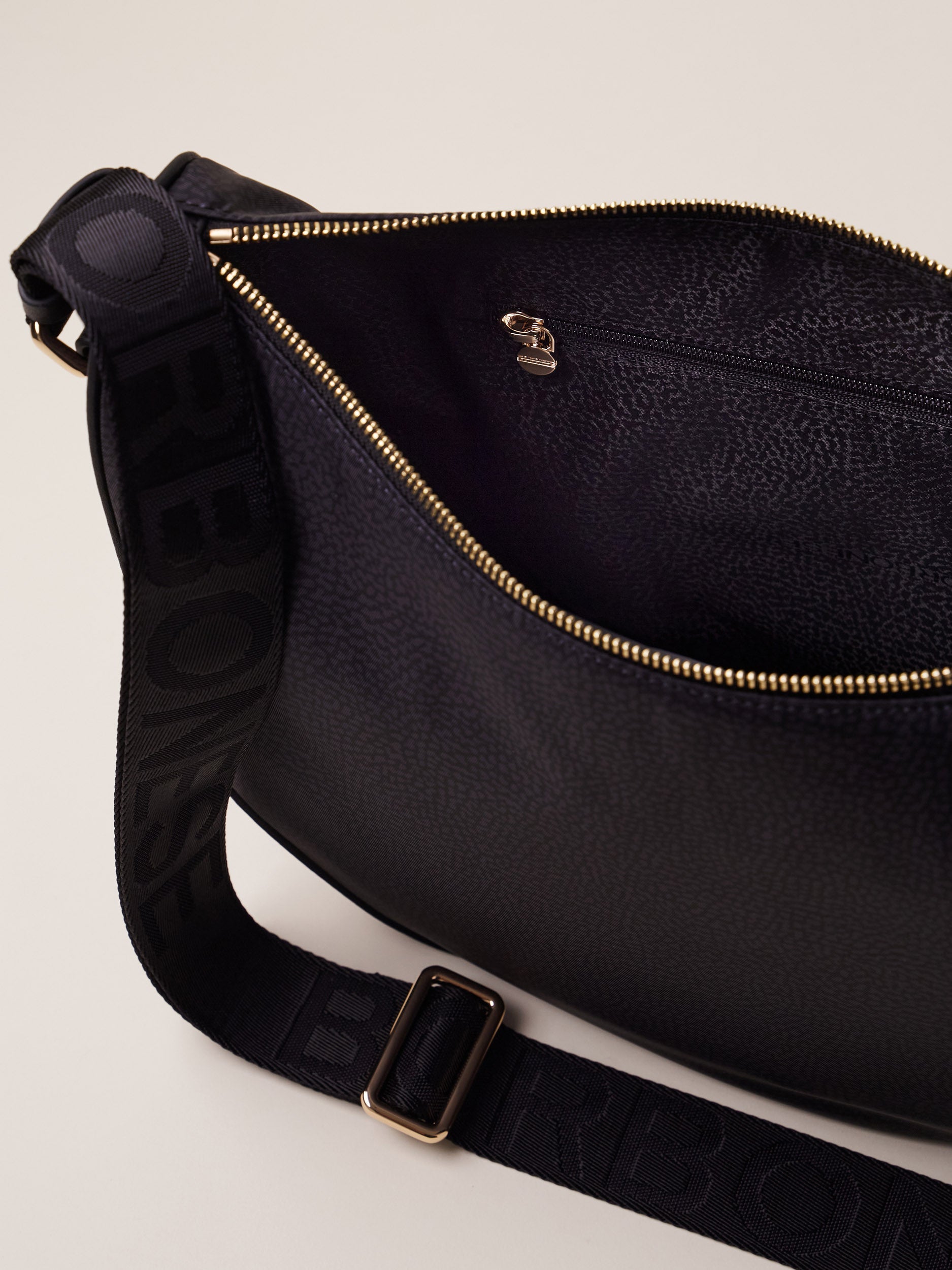 Borbonese 66 Luna Bag Middle Dark Black_6