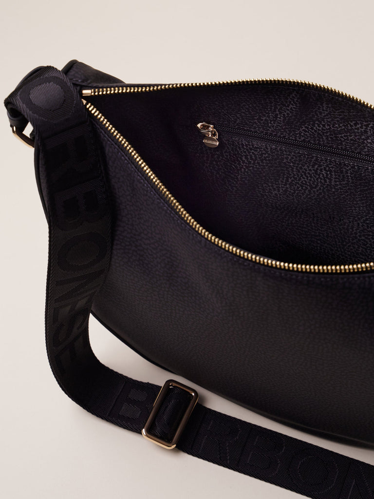 Borbonese 66 Luna Bag Middle Dark Black_6