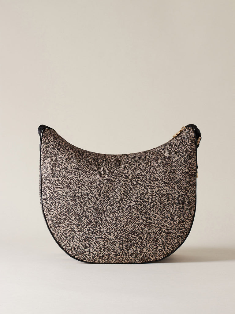 Borbonese  Luna Bag Medium Op Naturale/Nero - 4
